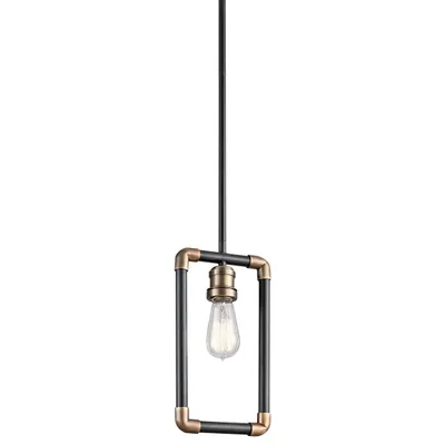 Image de Suspension, plafonnier, acier, laiton noir, L 17,1 cm