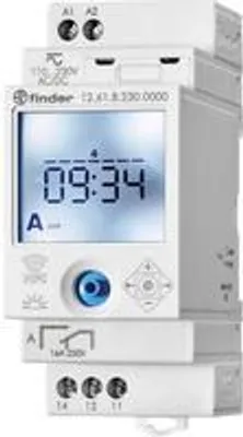 A digital timer device with a screen and buttons.