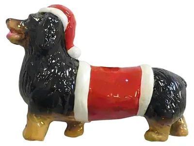 Produktbild von Clayre & Eef Weihnachtsanhänger Hund Dackel Braun Kunststoff