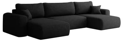 Zdjęcie produktu dla Sofa narożnik CAPRI U, z funkcją spania, do salonu, czarny