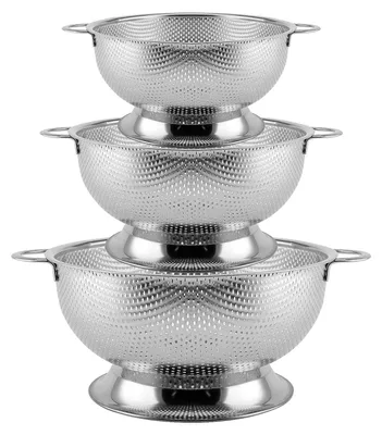 Produktbild von Nudelsieb aus Edelstahl mit Griff, 19/22/28 cm, Edelstahl-Küchensieb