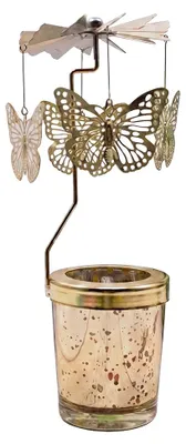 Produktbild von Clayre & Eef Teelichthalter Goldfarbig Glas
