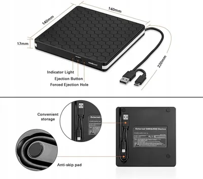 Obrázek produktu pro Externí DVD vypalovačka Amicool USB 3.0 Type-C (BT686)