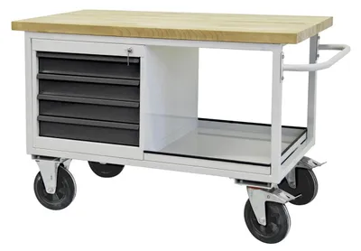 Produktbild von ADB Tischwagen, 4 Schubladen, 1 Ablageboden, RAL7035/7016
