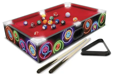 Produktbild von Billardtisch Mini – Mini-Billardtisch-Set – 48,5 x 48,5 x 8,5 cm – Aus Holz – Für 2 Spieler