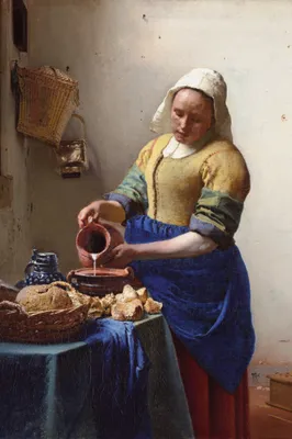 Produktbild von Johannes Vermeer Kunstdruck Bild - Die Milchmagd, 1658-1660 (180 x 120 cm)