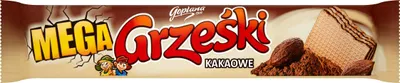 Zdjęcie produktu dla Grześki Mega Kakaowe Wafel przekładany kremem kakaowym 34 g