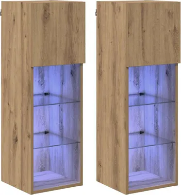 Obrázek produktu pro vidaXL Nástěnné televizní skříňky, 2 kusy, dekorativní lamino s povrchem imitujícím dřevo Artisan Oak