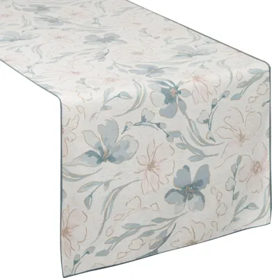 Produktbild von Eurofirany 468570, Rechteckig, Natürlich/Natur, Polyester, Baumwolle, Tischläufer, Blumenmuster, 40 x 140 cm