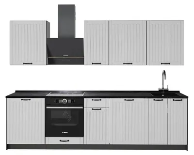 Image de Cuisine Vicco Fame-Line Blanc campagne/Anthracite 280cm sans PT, Model 64180