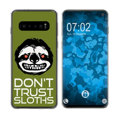 Produktbild von PhoneNatic Case kompatibel mit Samsung Galaxy S10 Silikon-Hülle Crazy Animals Faultier M3