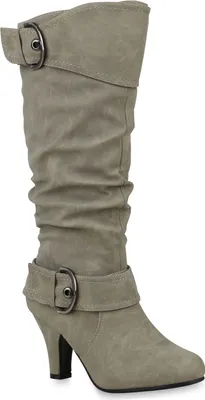 A single grey boot is shown against a white background.