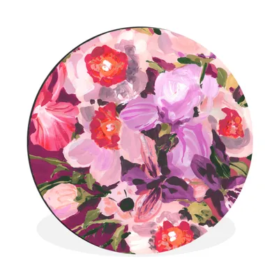 Produktbild von MuchoWow® Aluminium Wandkreis Rosa - Orchidee - Blumen - Botanisch Ø 60 cm Wanddeko Modern Wohnzimmer - Wand Kreis - Wandbild - Schlafzimmer - Aluminium Bild - Kinderzimmer - Wohnzimmer Dekoration - Wandschmuck