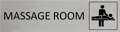 Produktbild von CombiCraft Aluminium Türschild Massage Room 165x45mm mit 3M-Tape zur Befestigung, einfache Kennzeichnung von Räumen und Bereichen