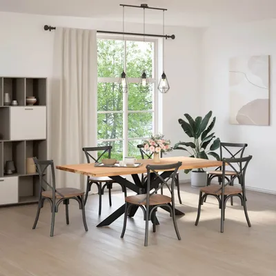 Immagine prodotto di Gamba per Tavolo da Pranzo a Forma di Ragno Nero 150x78x(72-73) cm Acciaio