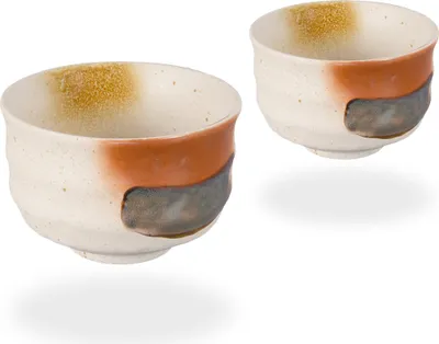 Obrázok produktu pre tea4chill Matcha miska / miska na pitie, 2 misy na čaj Matcha, každá s objemom 250 ml, béžová, ručne maľovaná