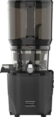A black Kuvings slow juicer is shown against a white background.