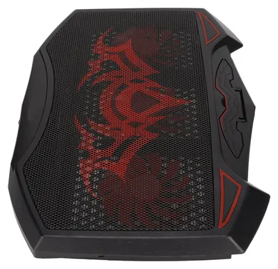 Image de Support de refroidissement pour ordinateur portable de jeu avec LED rouge, 3 ventilateurs, 5 angles réglables et 2 ports USB – Refroidisseur silencieux pour ordinateur portable de 16 pouces