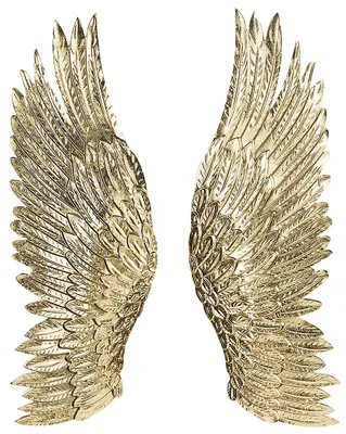 Produktbild von Kobolo Engelsflügel Wanddeko Set Dekoration ANGELO Engelsflügel aus Metall goldfarben 2 Stück Wandbehang Bilder Wandkunst Wanddekoration Metall Boho