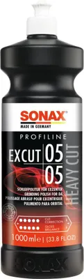 A bottle of Sonax Profiline ExCut 05-05 grinding polish.