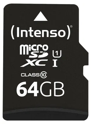 Produktbild von Intenso 64 GB microSDXC Speicherkarte UHS-I Premium inkl. SD-Adapter