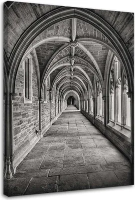 Produktbild von Leinwandbild kathedrale 60x90 cm Feeby grau wandbild bereit zum aufhängen
