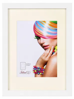 Produktbild von 3D Objektrahmen Bilderrahmen mit Passepartout & gehärtetem Glas Holz MDF Rahmen Foto Poster - Farbe: Weiß | Format: 21x29,7