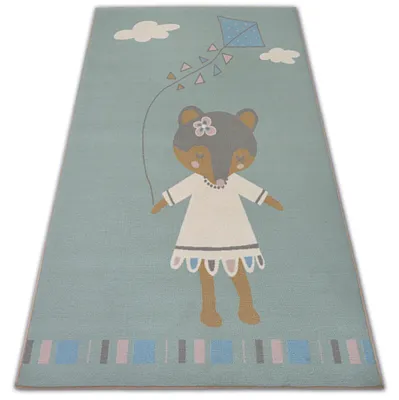 Zdjęcie produktu dla DYWAN dla dzieci LOKO Myszka zieleń antypoślizgowy zielony 120x170 cm