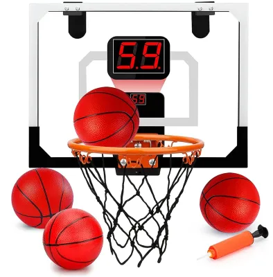 Mini-Basketballring mit Scoreboard, 4 Bällen, Indoor-Set