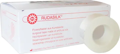 Produktbild von Noba Rudasilk Fixierplaster ohne Seitenscheiben (2,50 cm x 9,14 m, 24 Pack x 12 Rollen = 288 Rollen)