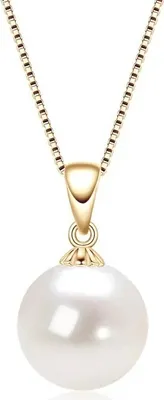 Produktbild von ROUGEMONT Perlen Halskette 925 Silber Süßwasserperlen