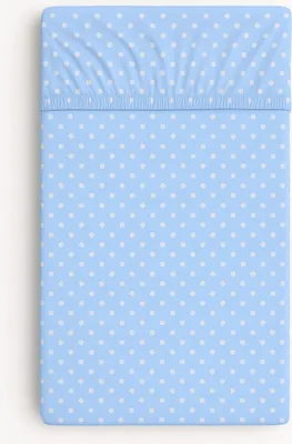 Immagine prodotto di Lenzuolo per lettino in cotone 140x70 cm - pois su blu