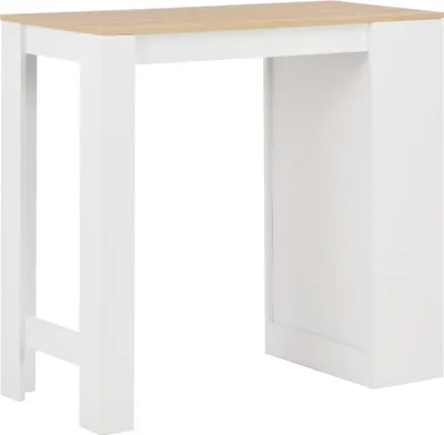 Obrázok produktu pre vidaXL Barový stôl s policou biely 110x50x103 cm