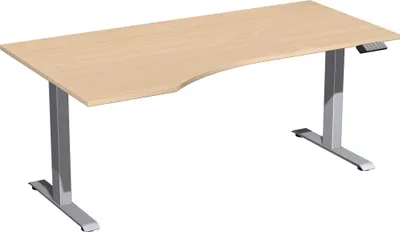Produktbild von Elektro-Hubtisch Elevate Plus, links 1000 x 1800 mm, buche/silber