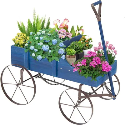 Obrázek produktu pro Dekorativní zahradní květináč B0D1K3FFWG, 62 x 34 x 61 cm, modrý