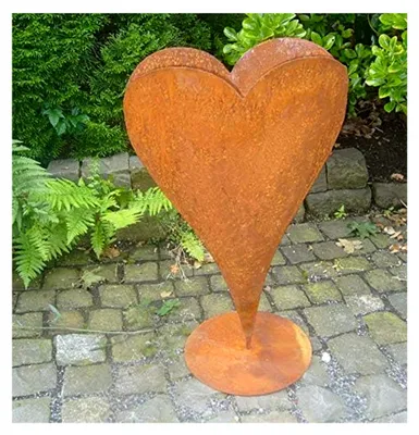 Produktbild von Herz aus Metall, 70 cm, bepflanzbar in Edelrost-Optik, Dekoration für Garten und Wohnung