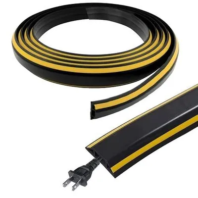 Zdjęcie produktu dla Kanał kablowy czarny samoprzylepny 300 cm półokrągły organizer na kable pcw