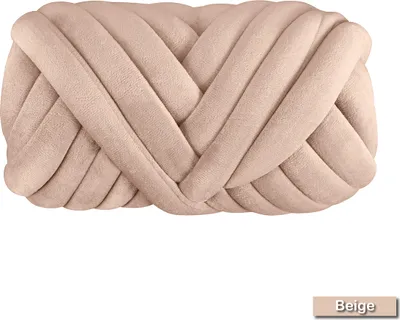 Produktbild von 500g DIY Velvet Soft Pletací příze Ruční pletací příze Roving Háčkování vlněné příze Silná pletací vlna, béžová