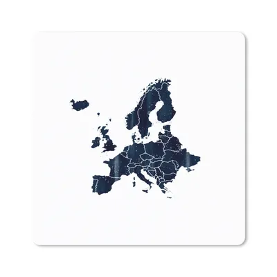 Produktbild von MuchoWow® Mauspad Mousepad Europa Karte - Schwarz und Weiß 20x20 cm - Mousepads - Maus Mat - Pad - Mausunterlage - Desk Mat - Bureauartikeln