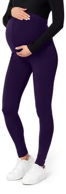 Image de Be Mammy Leggings de grossesse longs en viscose BE-02 (prune, S)