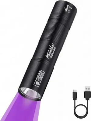 Produktbild von Alonefire SV98 365nm UV Taschenlampe 3W klein Typ C USB Aufladbar Mini Schwarzlicht Haustierurin Detektor Geld-Detektor für Harz, Angeln, Skorpion,