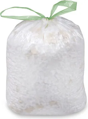 Produktbild von 100x Zugbandsäcke Müllsäcke mit Zugband 60 Liter 'L' 63 x 73 cm HDPE weiß