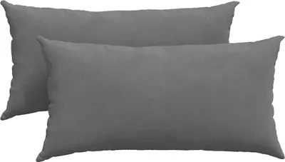 Image de vidaXL Coussins de canapé, lot de 2, gris foncé, 80 x 40 cm, tissu
