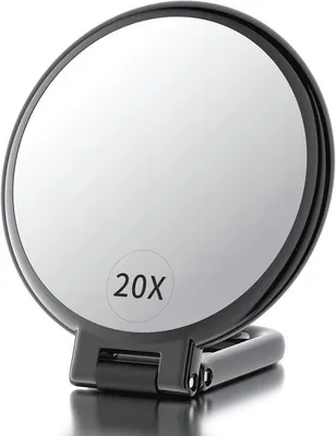Produktbild von Handspiegel 20X/1X - Doppelseitiger Reise-Spiegel mit Griff, 5,4 Zoll