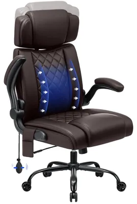 Productafbeelding van Kantoel, ergonomisch ontwerp, verstelbare lendensteun, bruin