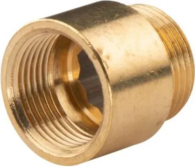 Produktbild von Messing Gewinde-Fitting Hahnverlängerung IG/AG 1' (DN 25) Länge 25mm  - schwere Ausführung