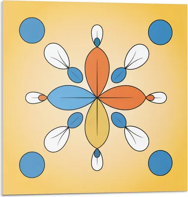 Produktbild von Geometrisches Blumenmuster – Selbstklebende Fliesen – Wandverkleidung – Wandpaneel – PVC Fliesen – Vinylflisen – PCV Flisen – Selbstklebend – Wanddeko – 9 Stück 30 x 30 cm