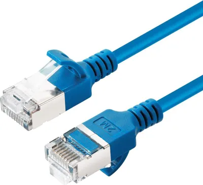 Produktbild von Microconnect V-FTP6A10B-SLIM, 10 m, Cat6a, U/FTP (STP), RJ-45, RJ-45, Blau