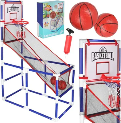 Obrázok produktu pre Prenosná basketbalová arkádová hra s 2 loptičkami a pumpou