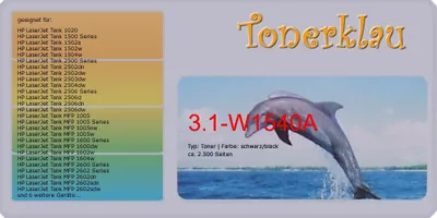 Zdjęcie produktu dla Czarny toner 3.1-W1540A [z chipem]  kompatybilny z HP W1540A [154A]  Wydajność: 2 500 stron